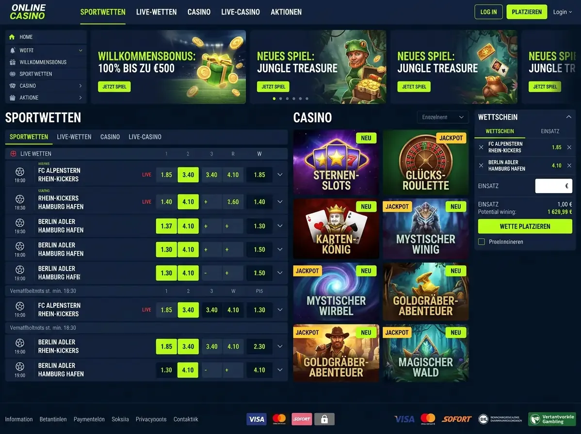 Vulkan Bet — Spiele und Quoten
